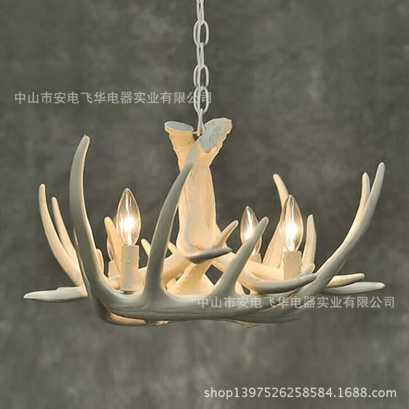 Белый с изображением оленьих рогов люстра оленьими рогами лампа светильник Бар