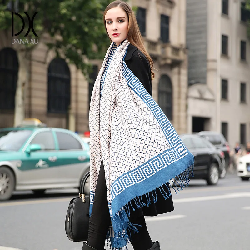 Модные шарфы и шали женский зимний шарф бандана Кашемировое пончо роскошная