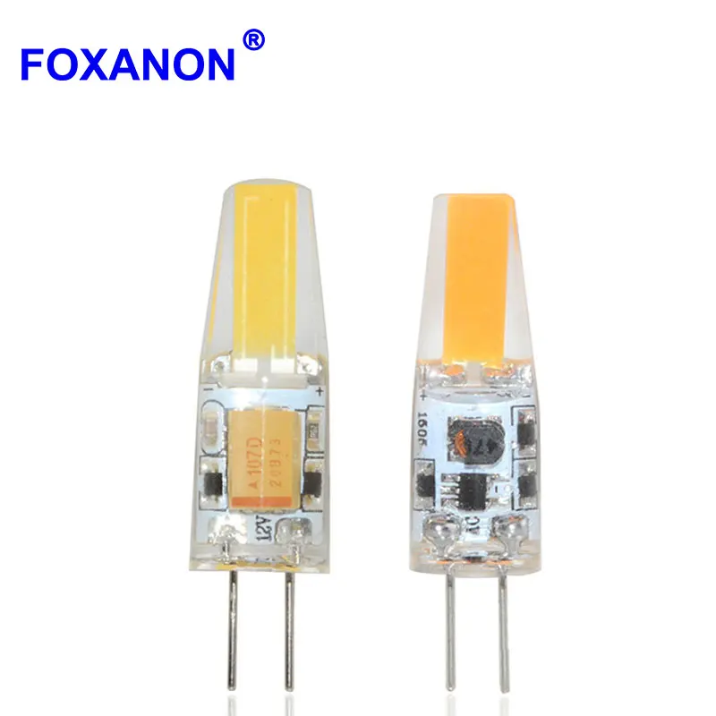Светодиодная COB лампа Foxanon G4 3 Вт 6 12 В постоянного/переменного тока сверхъяркая