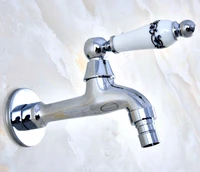 polished chrome brass single ceramic handle bathroom washing machine faucet garden water tap laundry sink water taps mav164