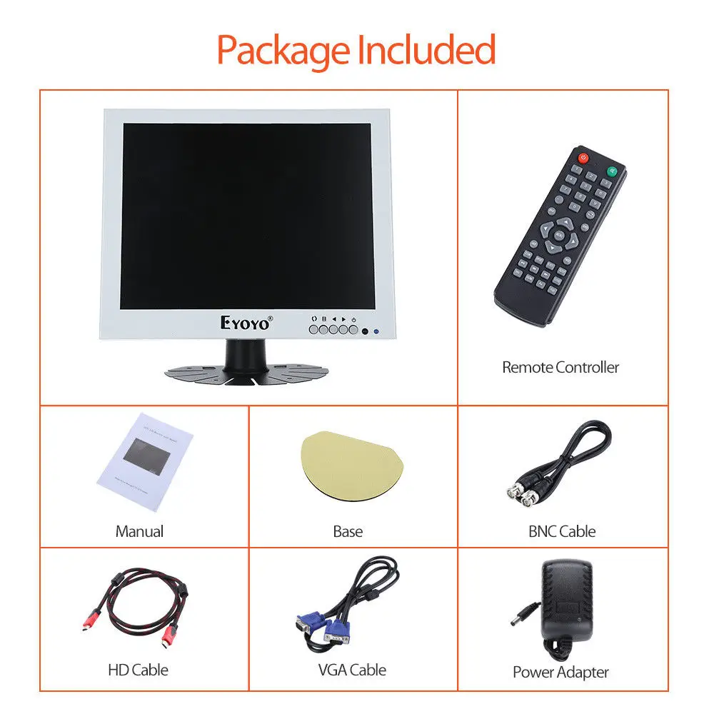 Eyoyo 10 &quotLED Мониторы 1024x768 с BNC VGA AV аудио видео Вход встроенный Двойной