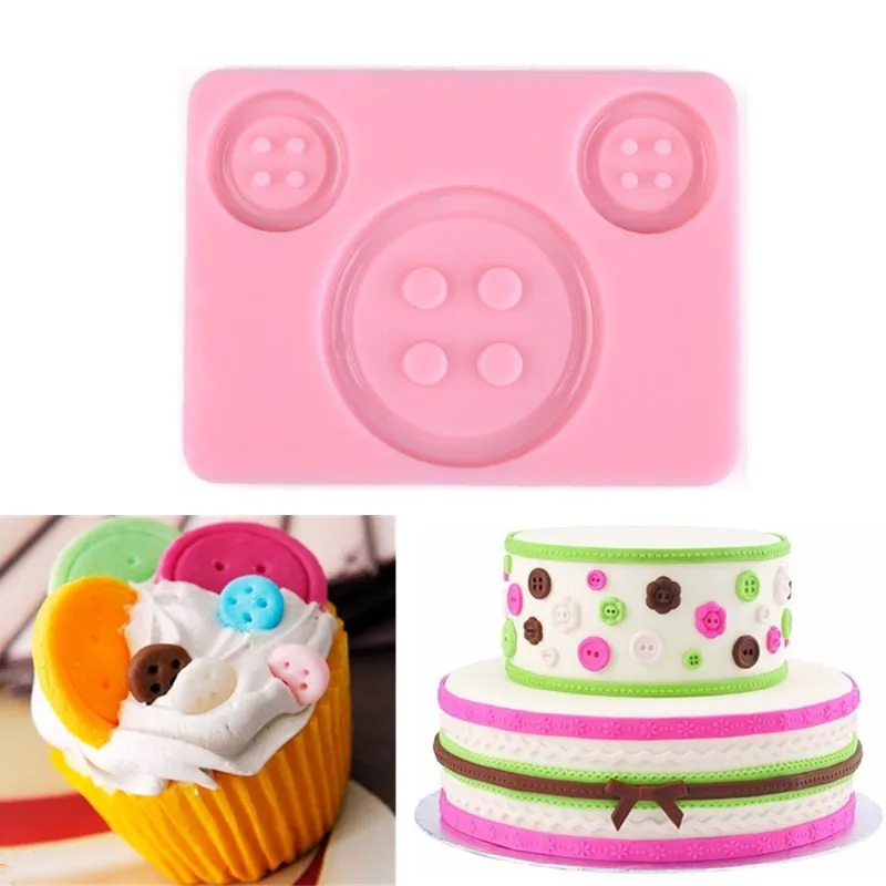 1 pcs Big 2 Small Buttons Shapes Cake Mold Silicone Chocolate Fondant Candy Mould Baking Jelly Ice Decor Tools | Дом и сад
