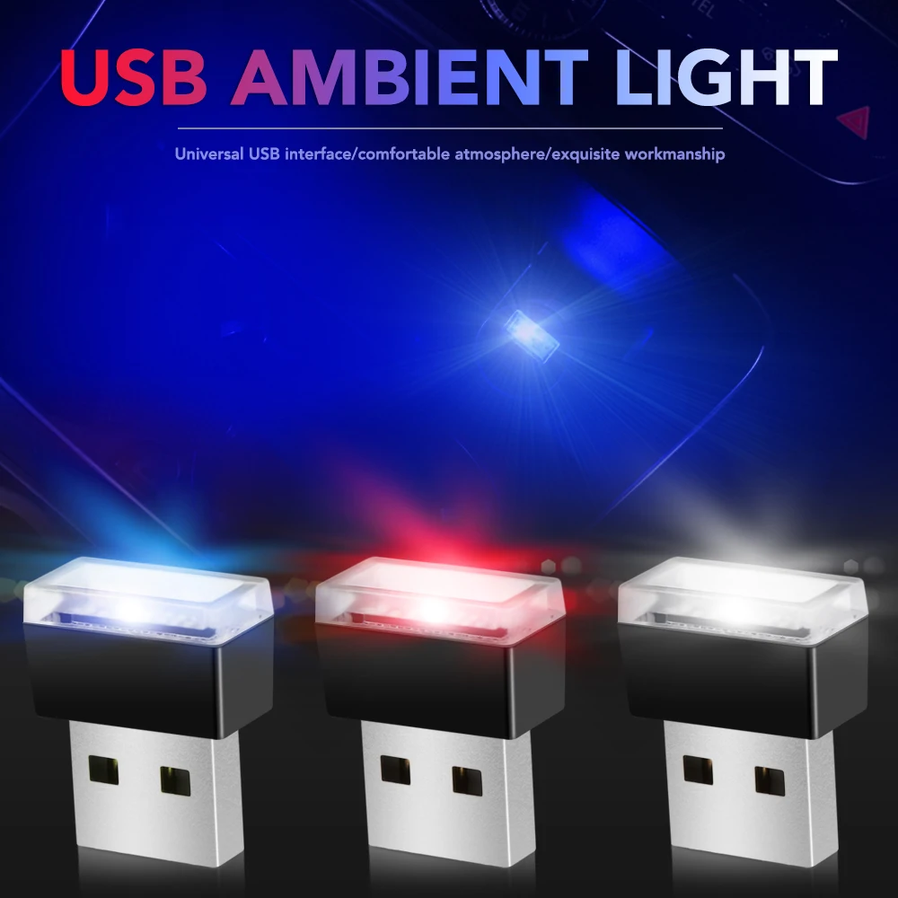 Автомобильный Стайлинг USB атмосферный светодиодный светильник автомобильные