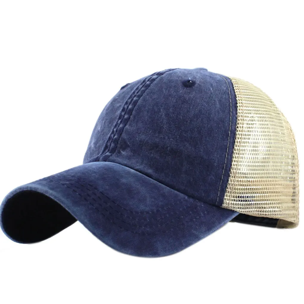 Бейсболка унисекс сетчатая для мужчин и женщин Регулируемая Кепка из промытого