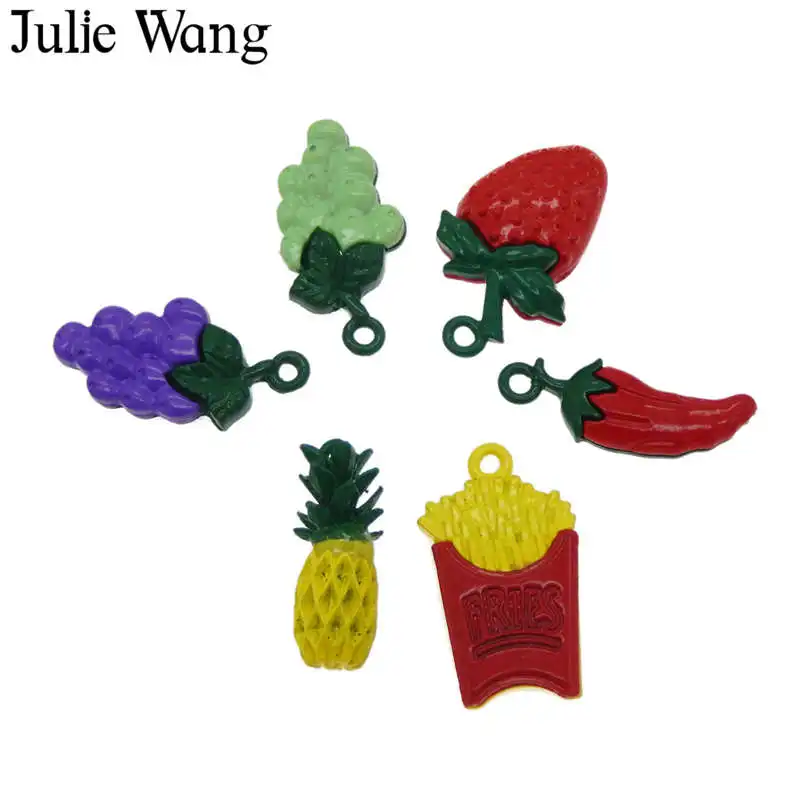 Julie Wang 6 шт. смешанные фрукты виноград клубника ананас Чили эмалированная