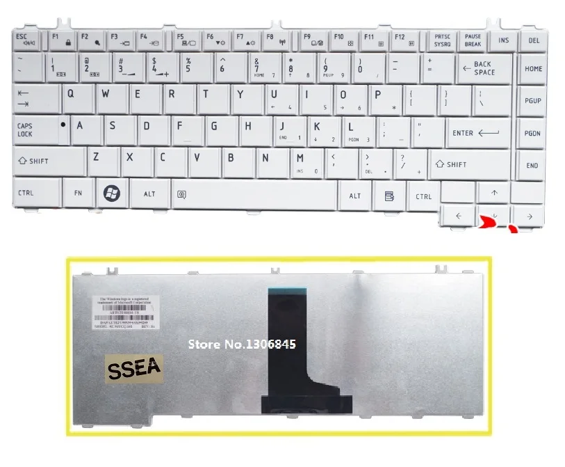 Белая Клавиатура США для Toshiba L600 L600D L630 L640 L640d L645 C600 C645 L700 L730 L740 L745 L745D L735 клавиатура
