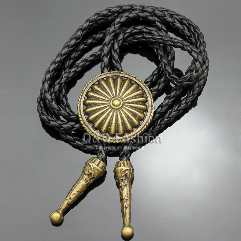 Винтажный Индийский ковбойский купол кожа искусственная Боло галстук ювелирные