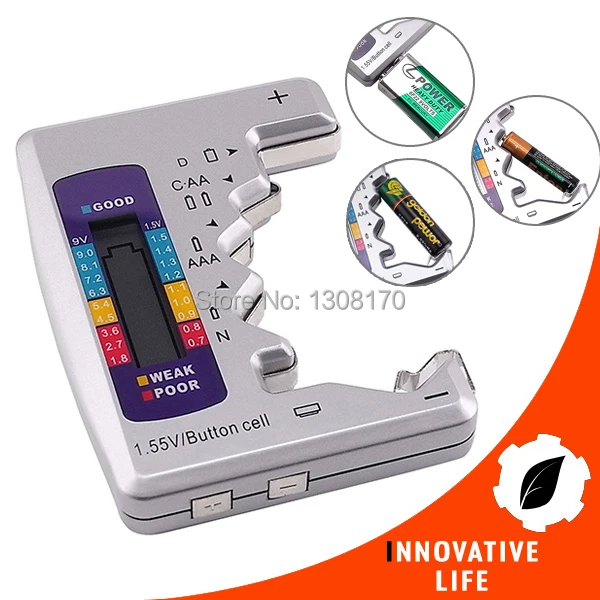 Трехцветный универсальный жк индикатор дисплей cd N а . AAA 9 В 1.5 тестер аккумулятор