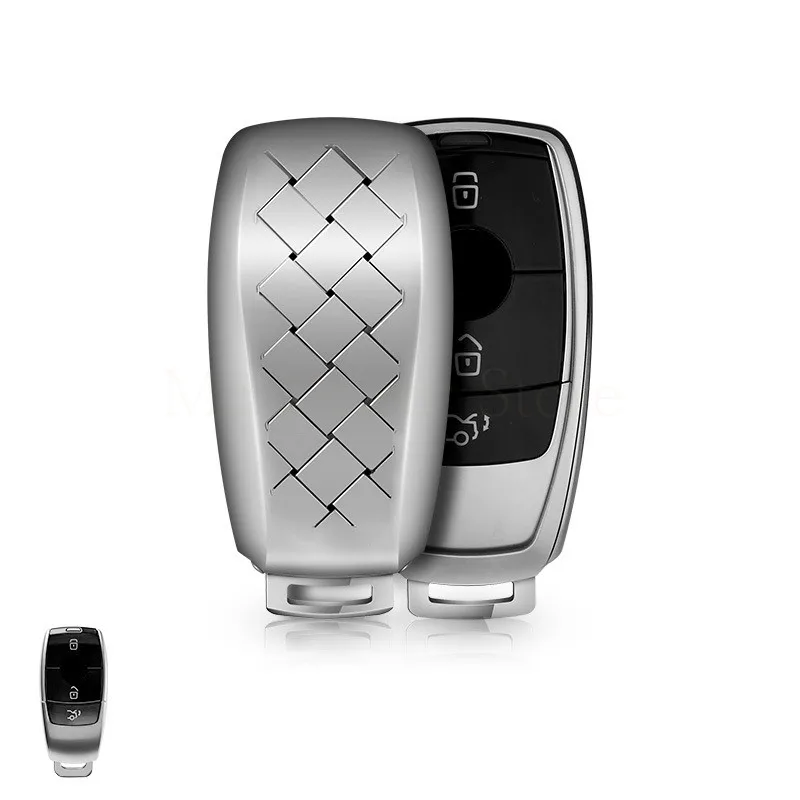 Автомобильный чехол для дистанционного ключа для Mercedes Benz E Class E200 E260 E300 E320 A200L C260L W213 Мягкий защитный чехол для ключей - Название цвета: silver
