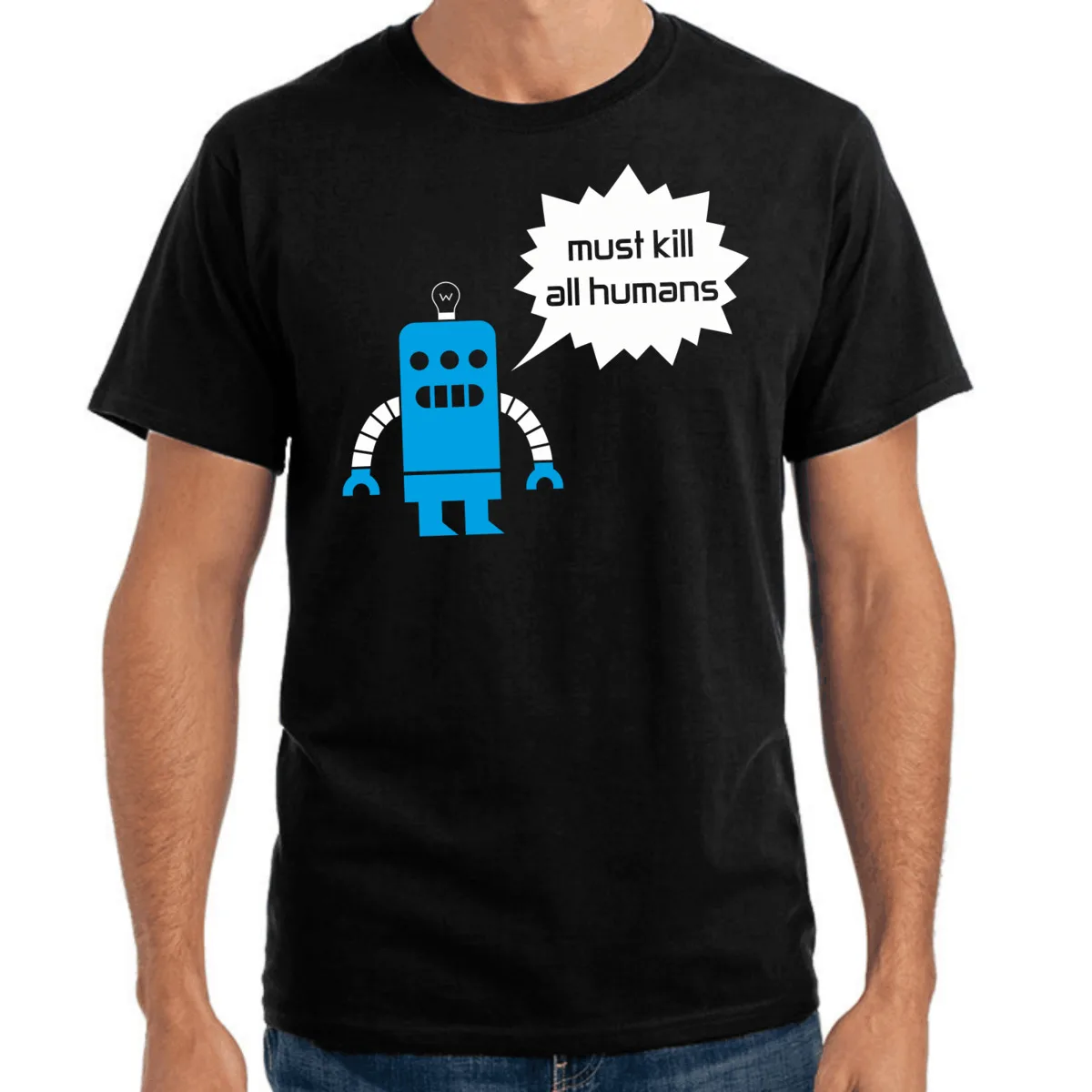 Must Kill All Humans | Roboter Nerd Fun Geek T-Shirt футболка с короткими рукавами и принтом Забавные