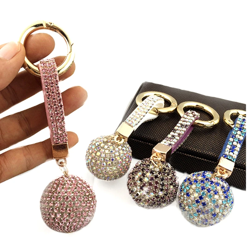 Full Ball Rhinestone Keychain Hand Charm Round Key Chain Bag Car Pendant Exquisitegifts for friends Holder | Украшения и
