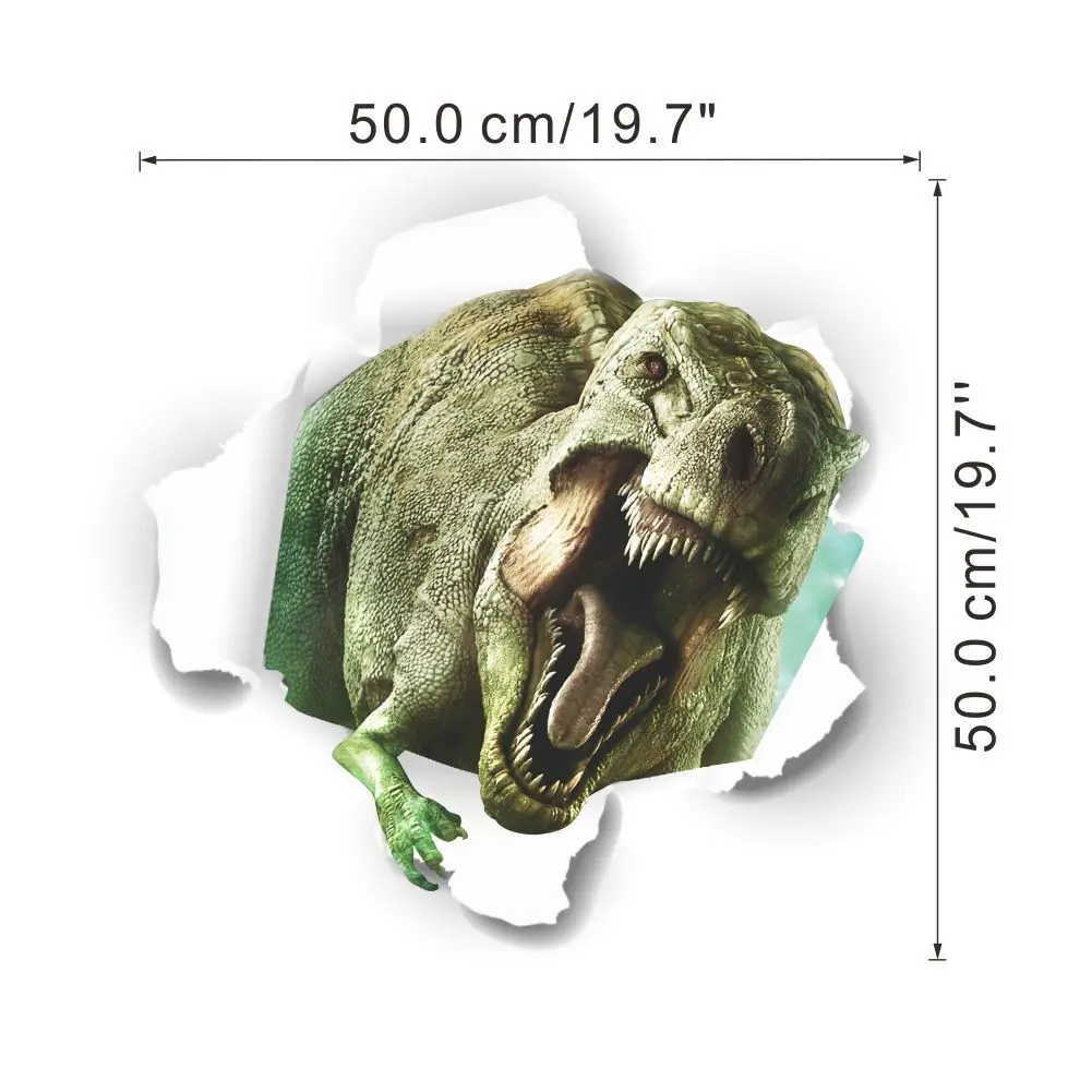 Забавные мультяшные съемные водонепроницаемые зеленые 3D наклейки динозавра для