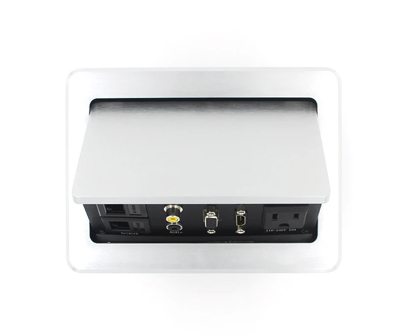 JOHO 15A настольная розетка всплывающая розетка US Socket, 2 Datas, VGA, HDMI, аудио-L и аудио-R вставляет настольную розетку питания