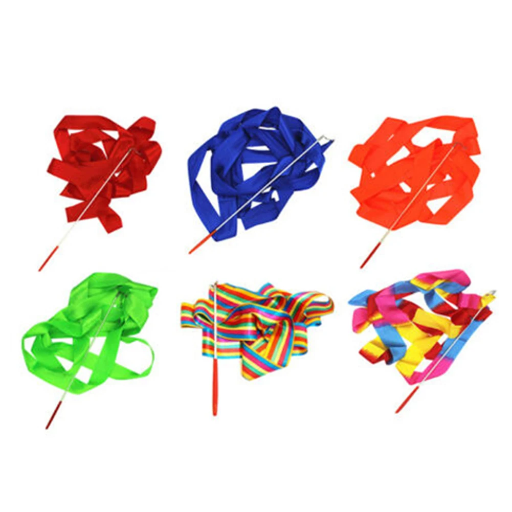 NEW 4m Gymnastics Rhythmic Dancing Ballet Ribbon Streamer Twirling Baton Rod Wand