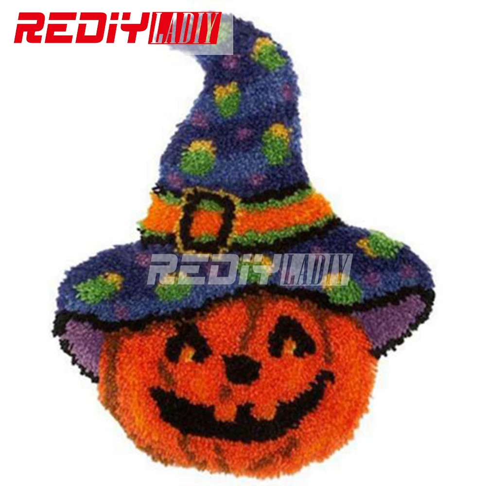 

Hot Latch Hook Rug Kits Unfinished Crocheting Tapestry 3D Yarn Needlework Cushion Sets for Embroidery Carpet Hallowmas Mat Gift