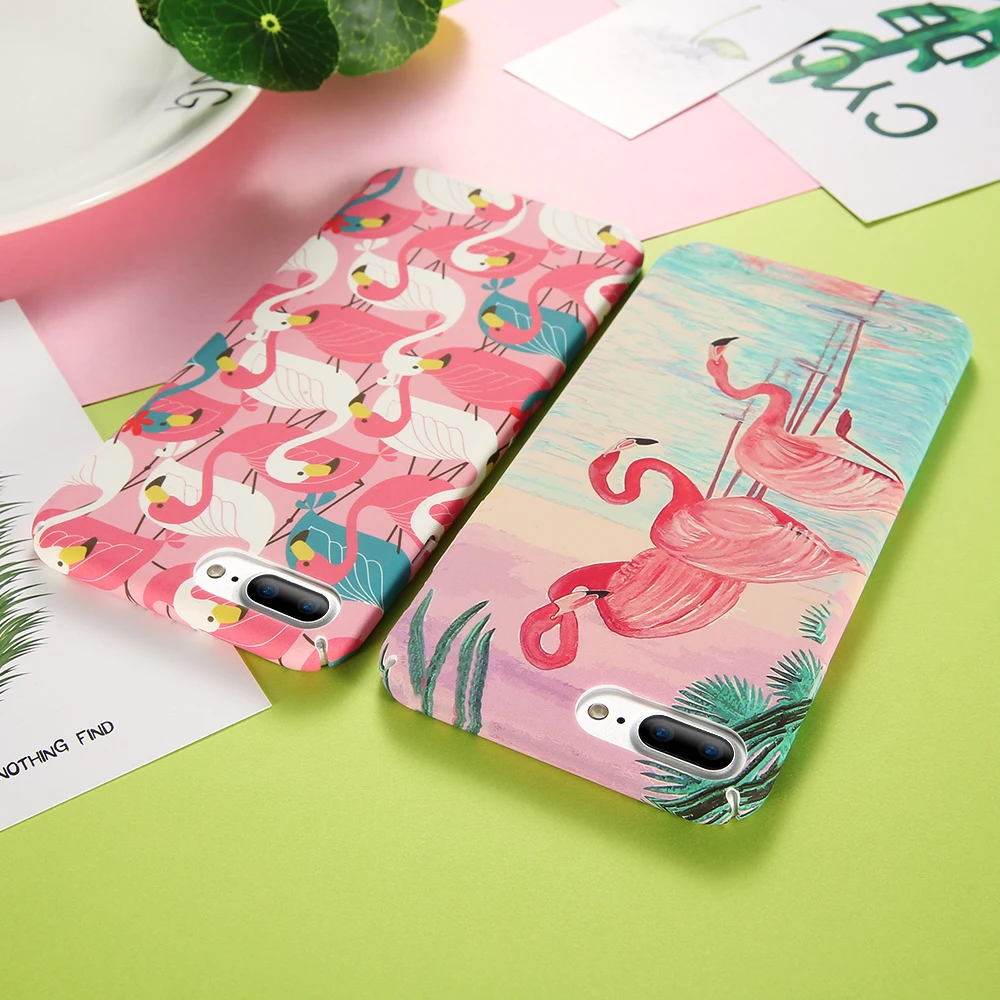 KISSCASE девушка Фламинго чехлы для iPhone 5S 6 s 7 8 чехол Гладкий Сенсорный Жесткий Чехол X