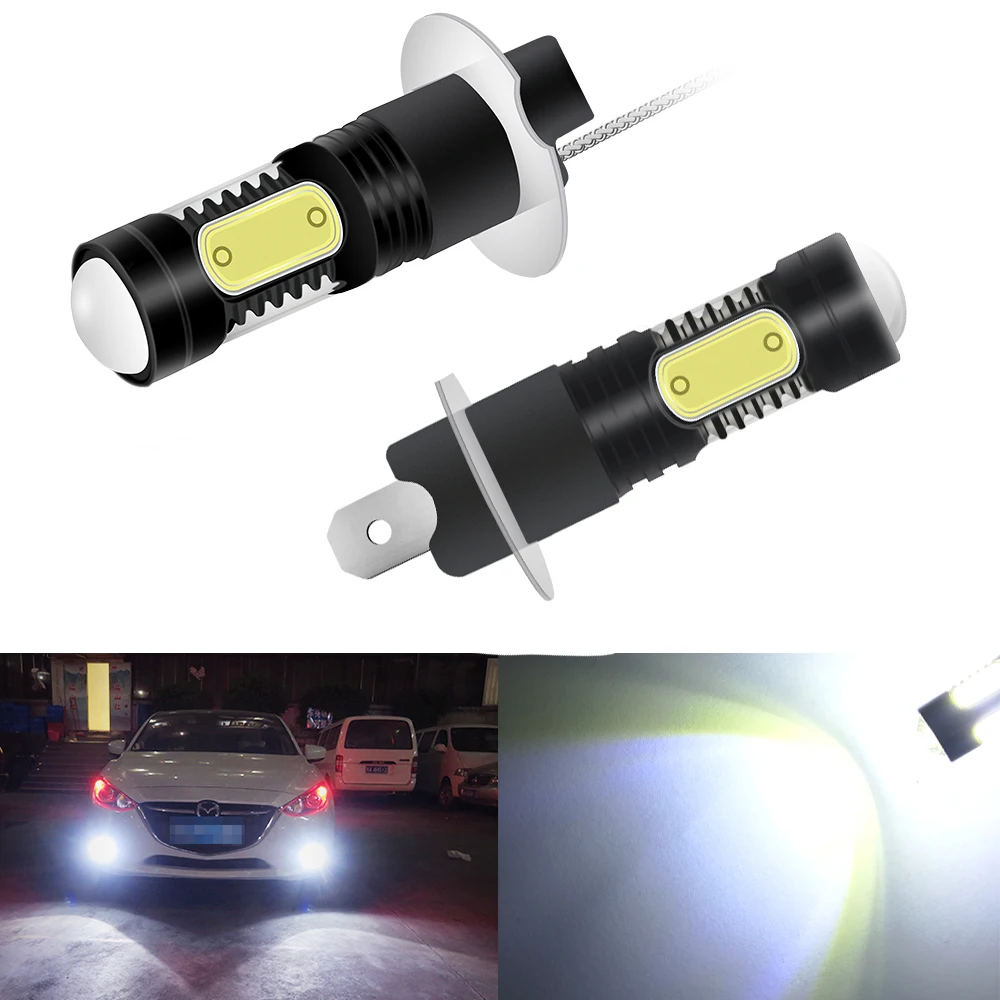 

2 шт./лот H3 LED H1 супер яркие Автомобильные противотуманные фары 7,5 Вт 5000 К Белый DRL фары для вождения Заменить фары для противотуманных фар 12 В