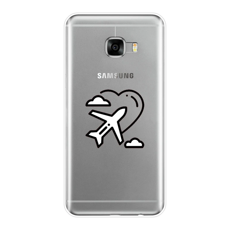 Мягкий силиконовый чехол для телефона Samsung Galaxy C5 C7 C8 летающая задняя крышка