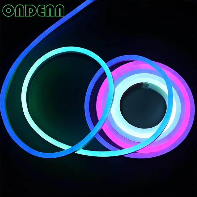 IP68 20 м/лот водонепроницаемый WS2811 RGB светодиодный гибкий неоновый свет с разъемом