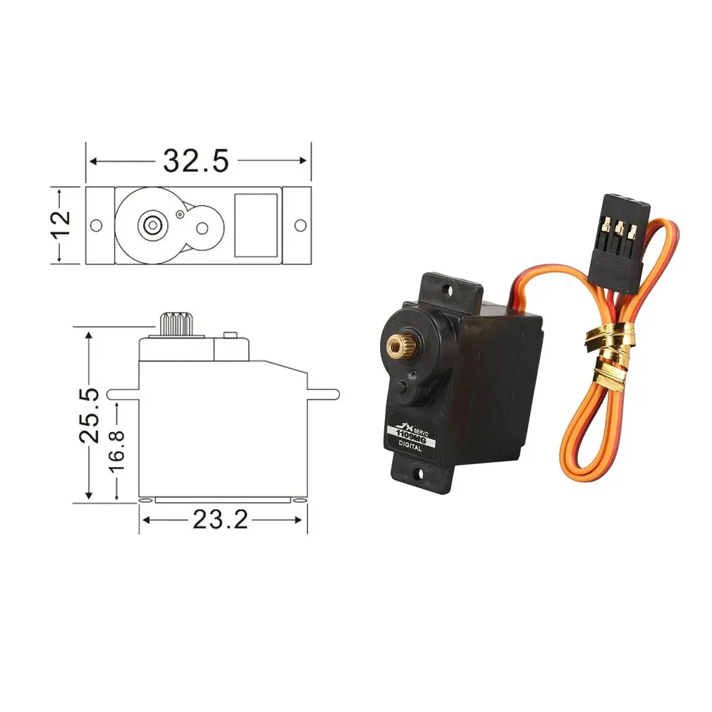 

JX PDI-1109MG 9g Metal Gear Digital Servo Motor 4.8-6V 2.5kg 0.10sec / 60 for RC Fixed-wing Airplane 1/18 1/24 RC Car Robot