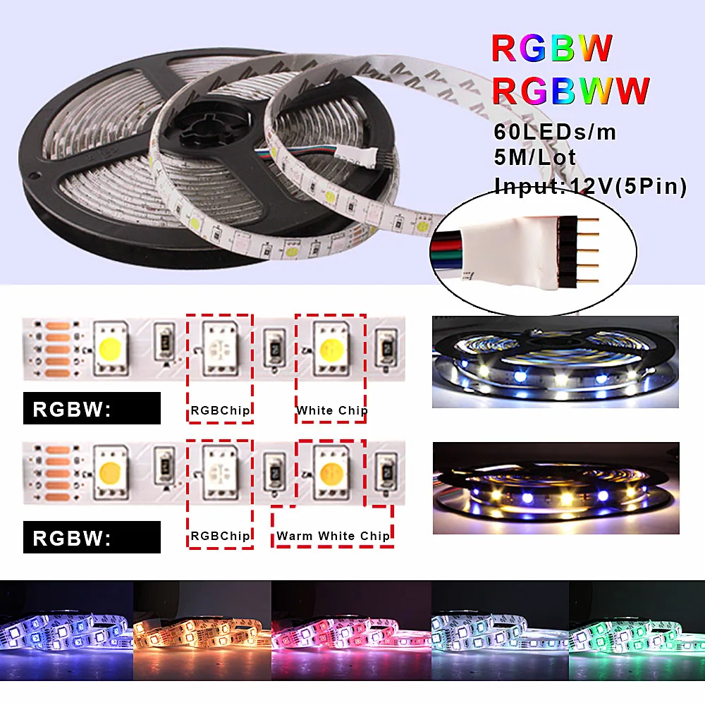 5050 Светодиодная лента RGB ленточный светильник водонепроницаемый 220 В к DC 12 В 5 м 300 Светодиодная лента гибкий светильник s неоновая лента теплый белый/синий/RGBW