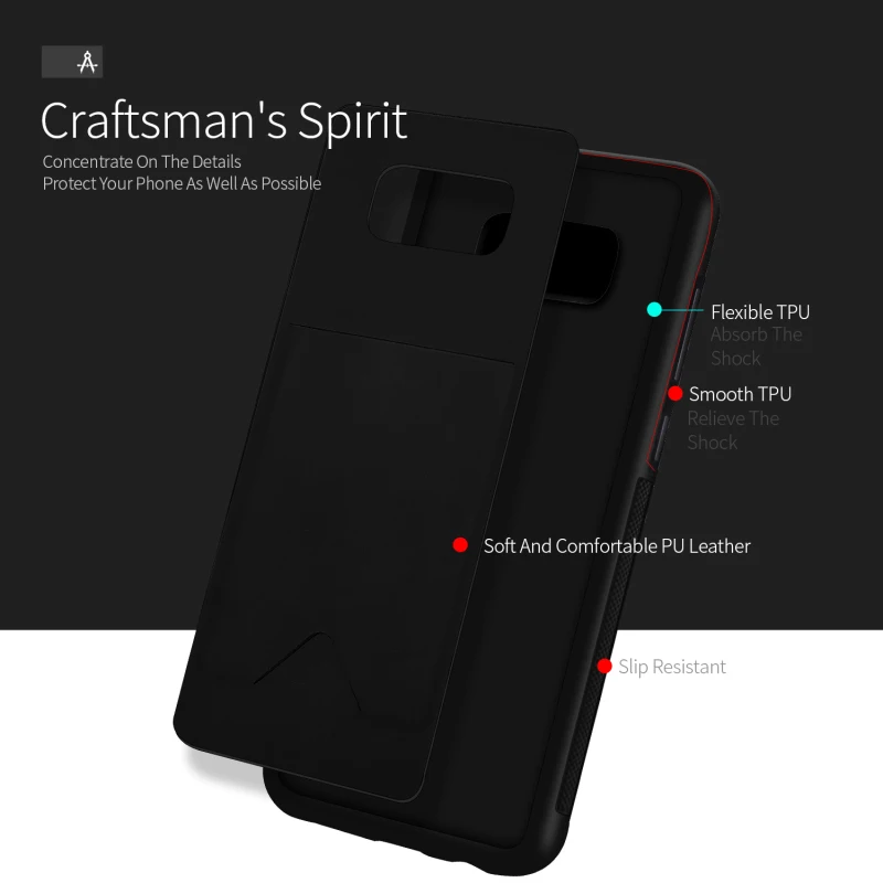 Quusimple Luxury Anti-Knock Обложка для Samsung Galaxy S8 Plus ТПУ и искусственная кожа карты