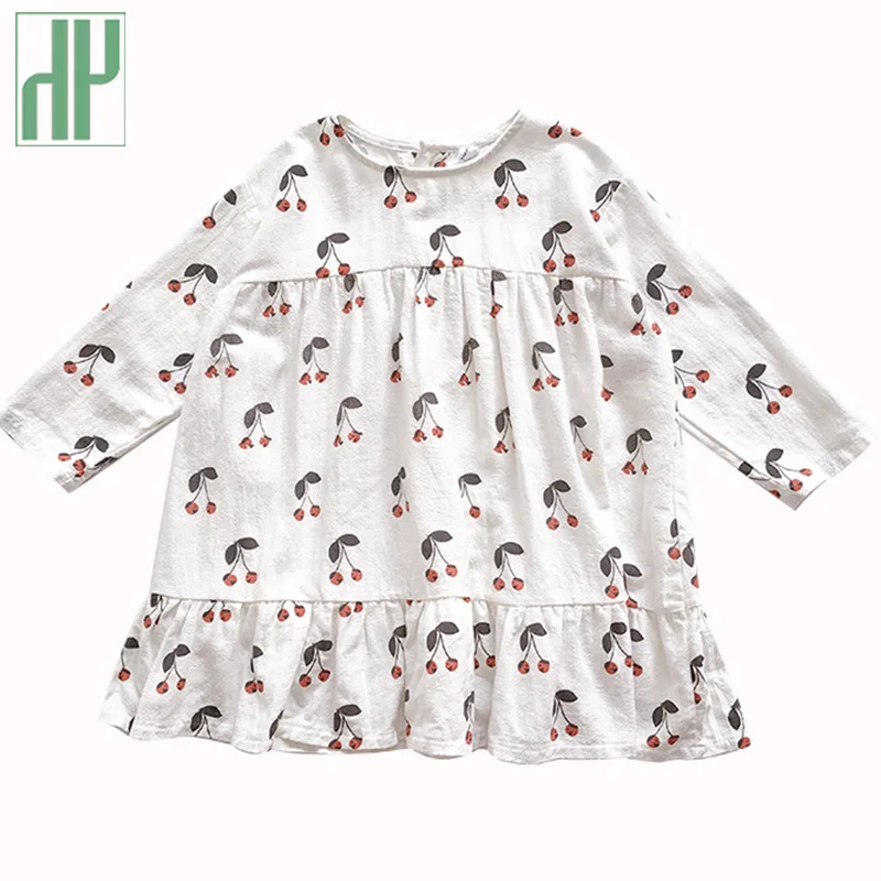 Toddler girl dresses Floral cherry printed kids long sleeve for girls Pageant Princess Party cute children tutu dress | Детская одежда