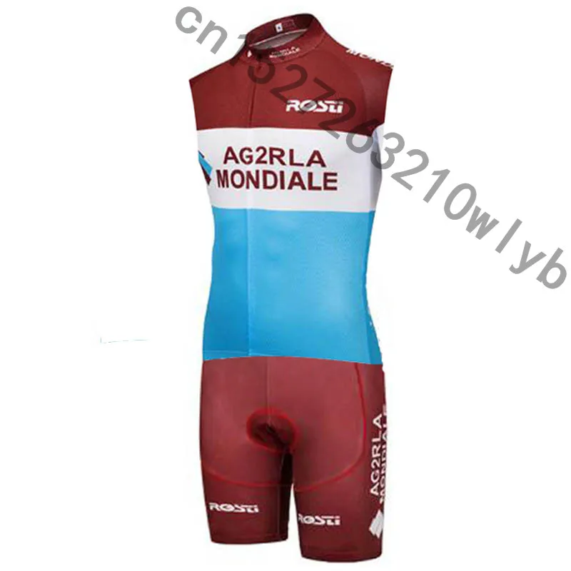 2019 AG2R команда Новые велосипедные без рукавов Трикотажный жилет короткий активов велокостюм Костюмы
