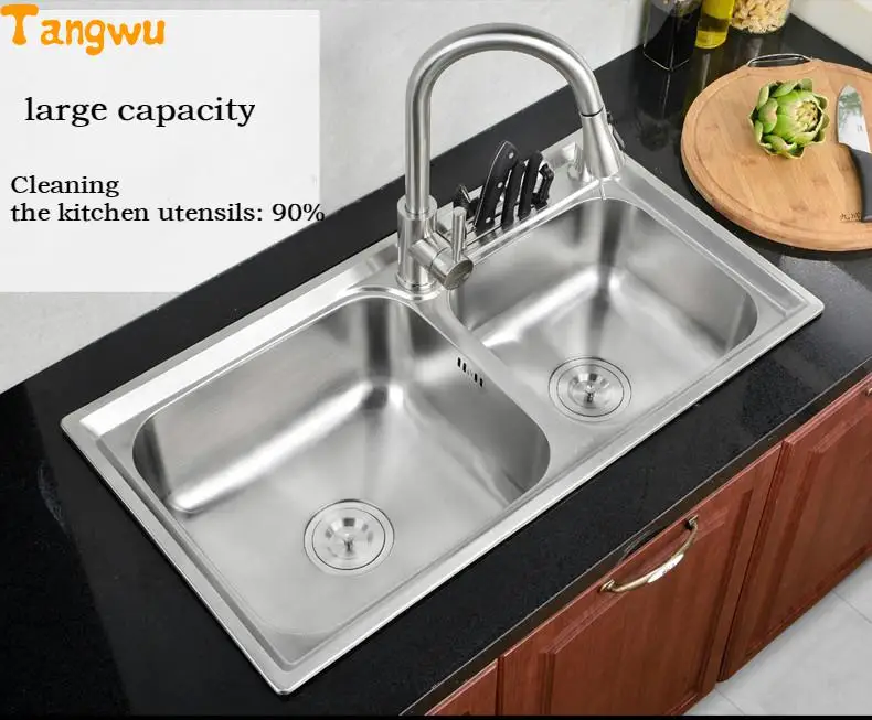 Кухонные раковины Tangwu Kitchen 304 из нержавеющей стали встраиваемая проволочная