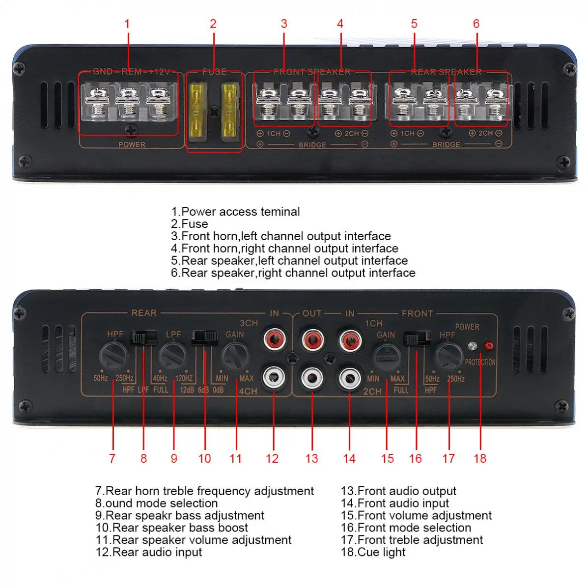 Универсальные цифровые 4 канальные синие усилители высокой мощности из