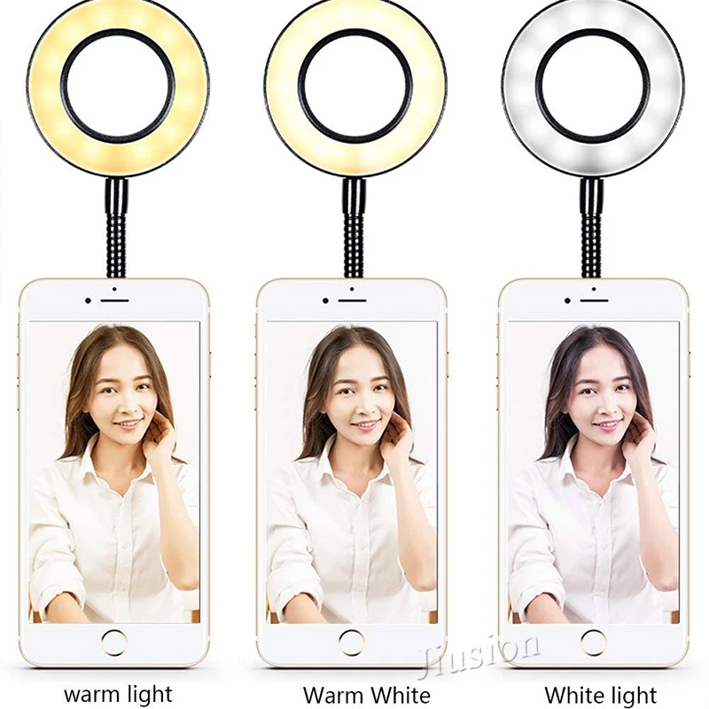 Светодио дный LED Selfie кольцо свет лампы и держатель телефона фото камера с