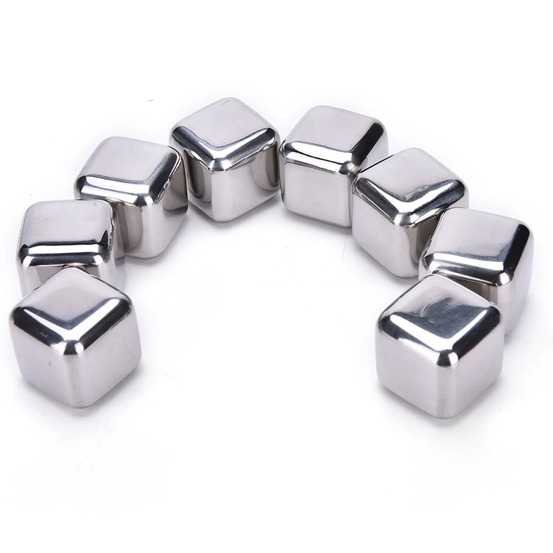 8 шт./компл. из нержавеющей стали многоразовые кубики льда напиток/Виски камни с