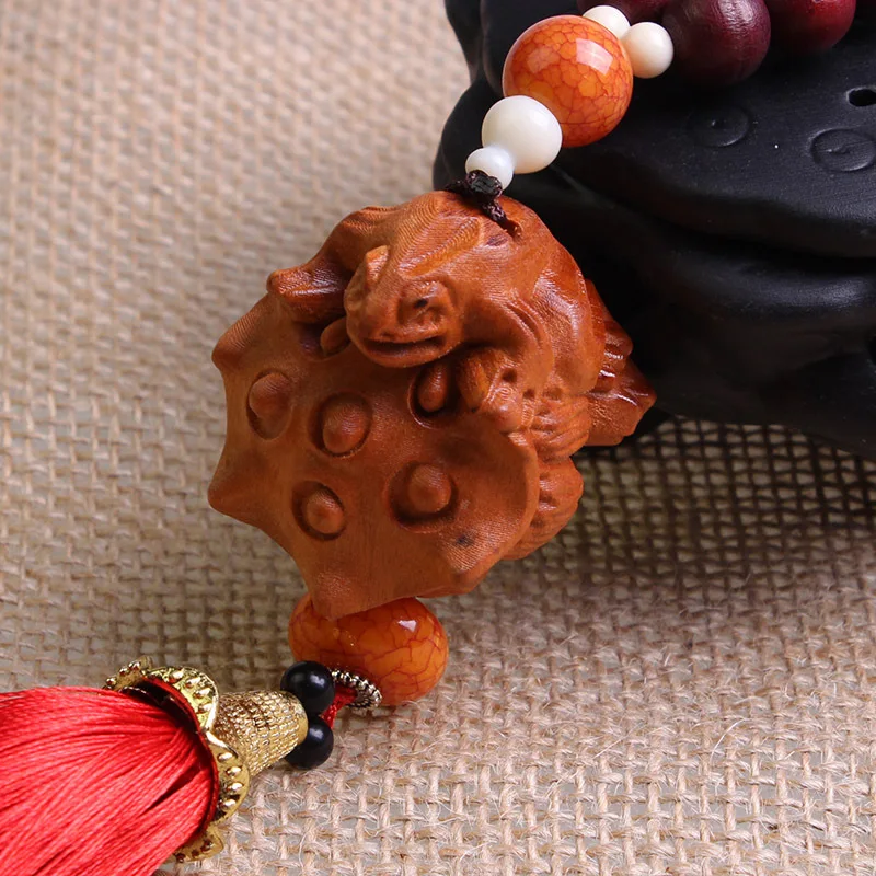 Розовое дерево Золотая Цикада Lotus Seed подвесные украшения Lucky Fortune автомобильные