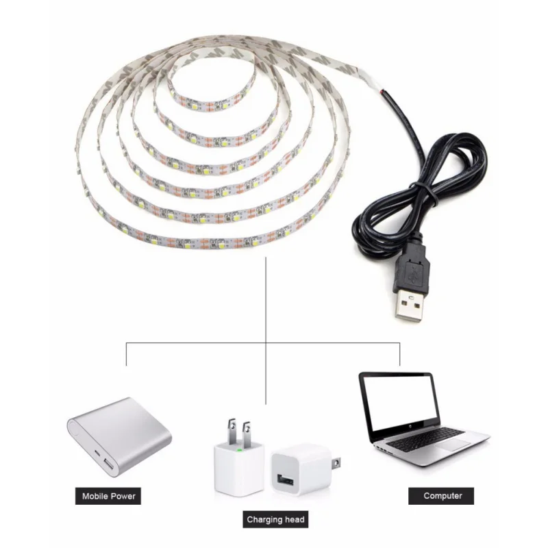 3528 USB вечерние светодиодные ленты для дома DIY голый светильник s осветительная