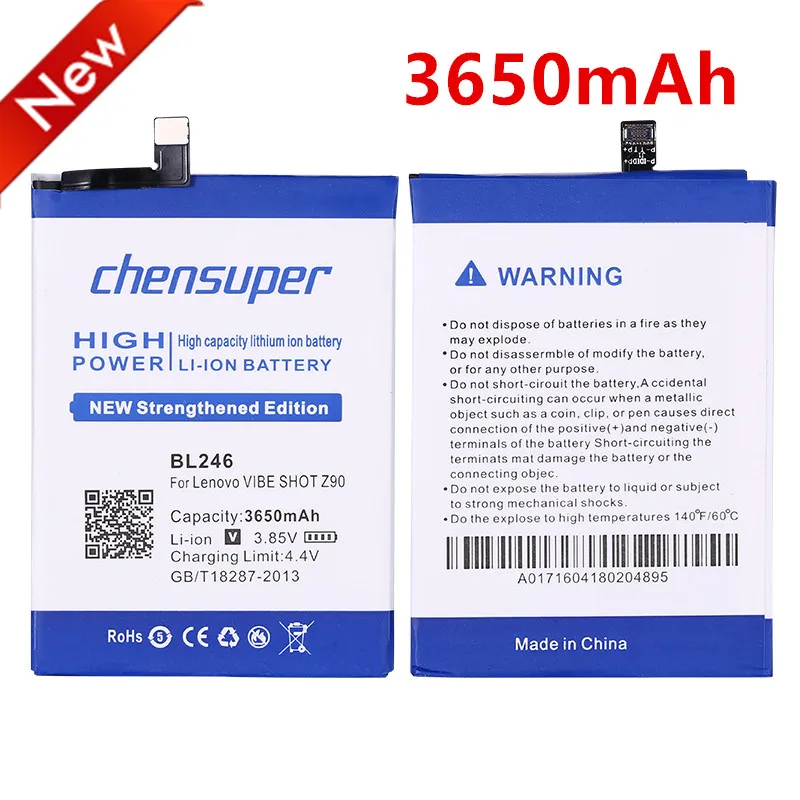 Chensuper BL246 аккумулятор 3650 мАч для Lenovo VIBE SHOT Z90 / 3|mobile phone battery|original batteryphone battery |