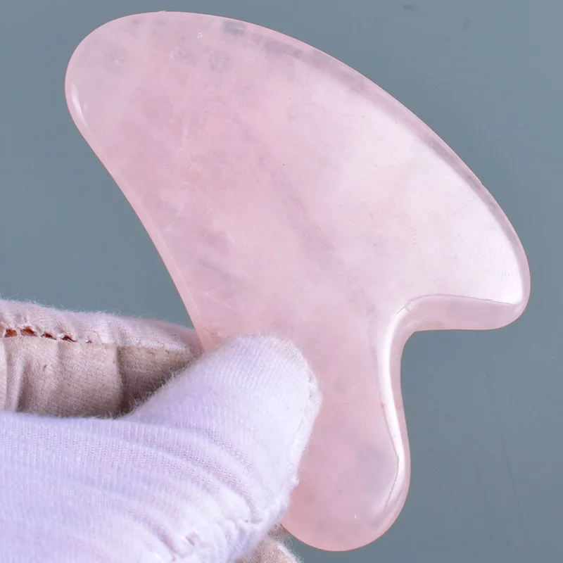 10 шт. Gua Sha соскабливание массажные инструменты натуральный розовый кварц ручной работы Guasha доска для спа акупунктуры