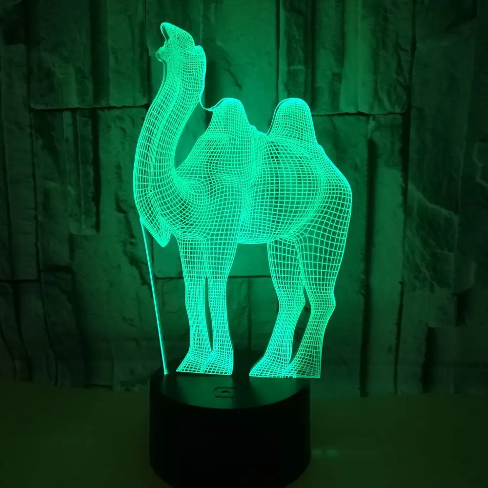 3d лампа с животными 7 цветов сенсорная Светодиодная настольная дистанционным