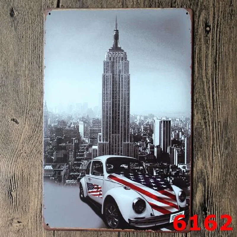 Классический автомобиль Placa Decorativa Старинные Металлические Знаки олова ремесла