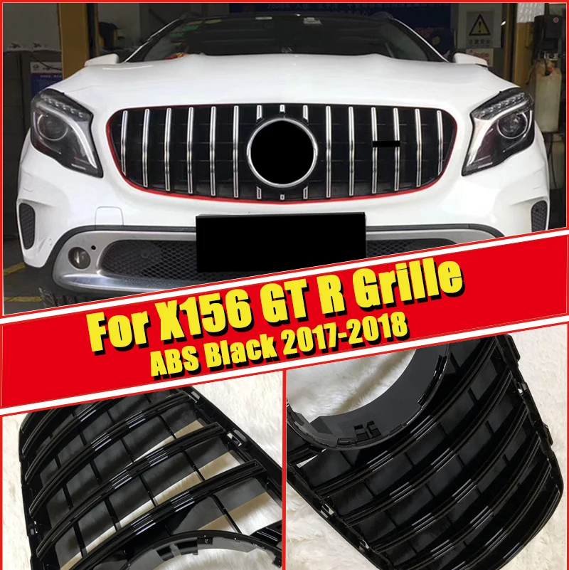 Для Mercedes X156 Спортивная решетка гриль ABS глянцевый черный без знака GLA класс GLA180 200 250 GLA45 вид переднего бампера решетки 17
