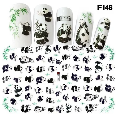 F146 Серия F, наклейки для ногтей, 12*7,5 см, самоклеющиеся наклейки, Цветочные наклейки с мультяшными рисунками для украшения ногтей, F145-174 - Цвет: F146