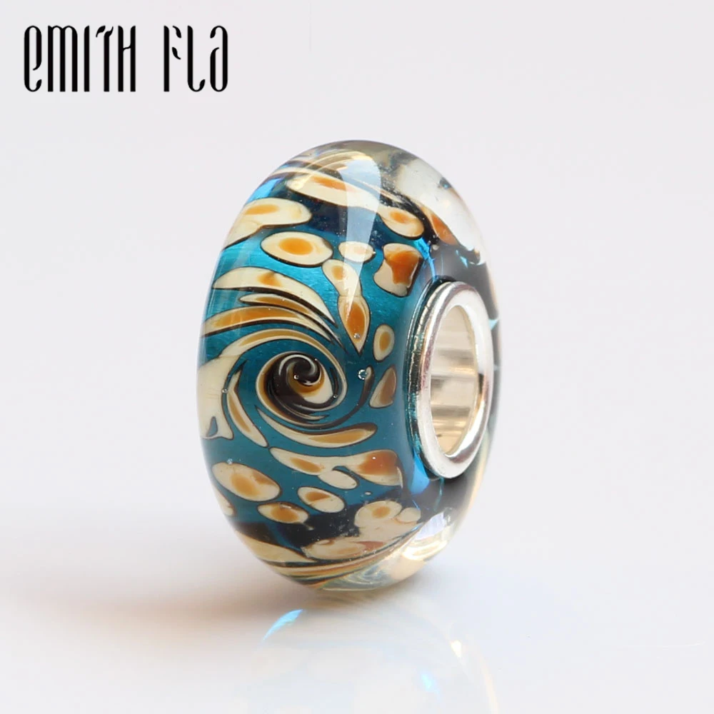 Женский браслет из серебра 100% пробы с бусинами муранского стекла|glass beads|murano glass
