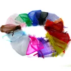 100 шт., разноцветные сумочки из органзы, 9 х12 см