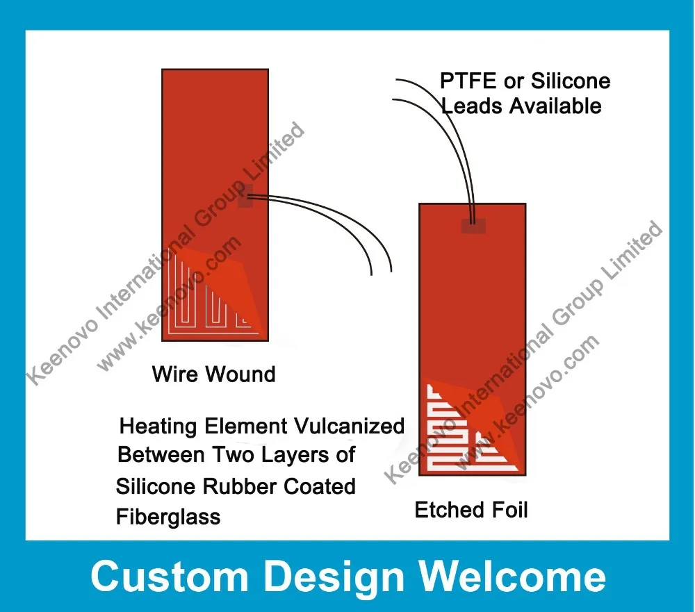 

Keenovo Custom Designed & Manufactured Flexible Silicone Heater
