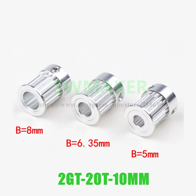 

1pcs 2GT-20T Timing Belt pulley width 10MM bore 5mm 6.35 mm 8mm for 3D printer synchronous belt wheel pull