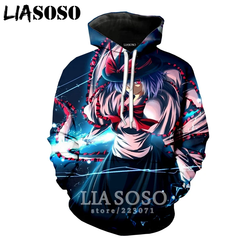 LIASOSO зимняя новая модная толстовка с 3D принтом для мужчин и женщин, Аниме TouHou Project, толстовка унисекс с длинными рукавами, Повседневный пуловер A110-15 - Цвет: 21