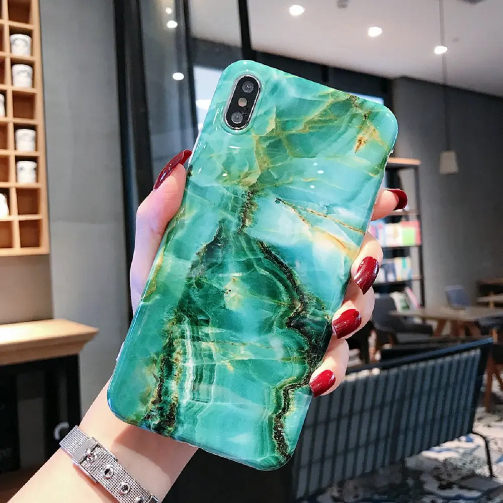 1 Мраморный чехол для Coque iphone 11 Pro Max 7 XS MAX чехол из мягкого ТПУ задняя крышка для iphone 6 6S 7 8 Plus iphone X XR чехол - Цвет: 1