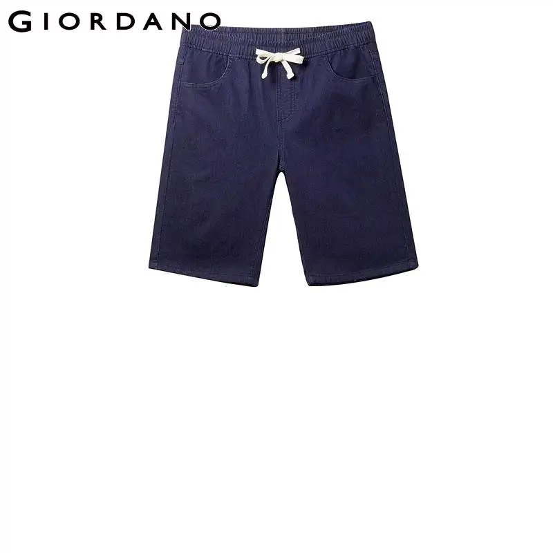 Giordano для мужчин летние тонкие джинсовые шорты мужские эластичный пояс с кулиской джинсовые шорты косые карманы смешанные ткань Бермуды
