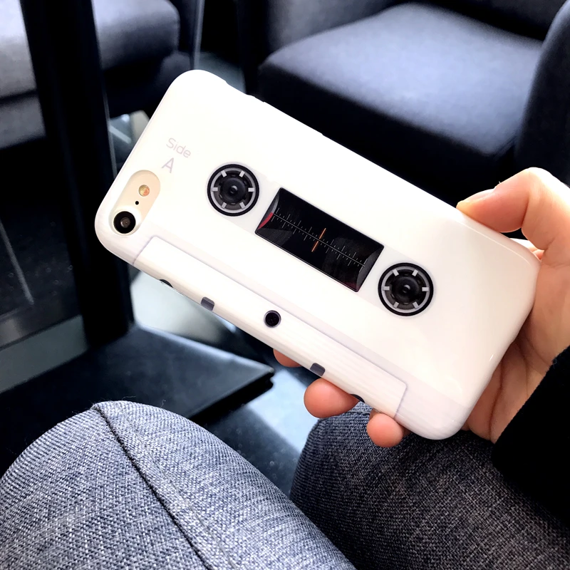 Music magnetic tape Phone case For iphone 7 7plus Retro style soft silicon for X 6 6s 6plus 8 8plus protective |