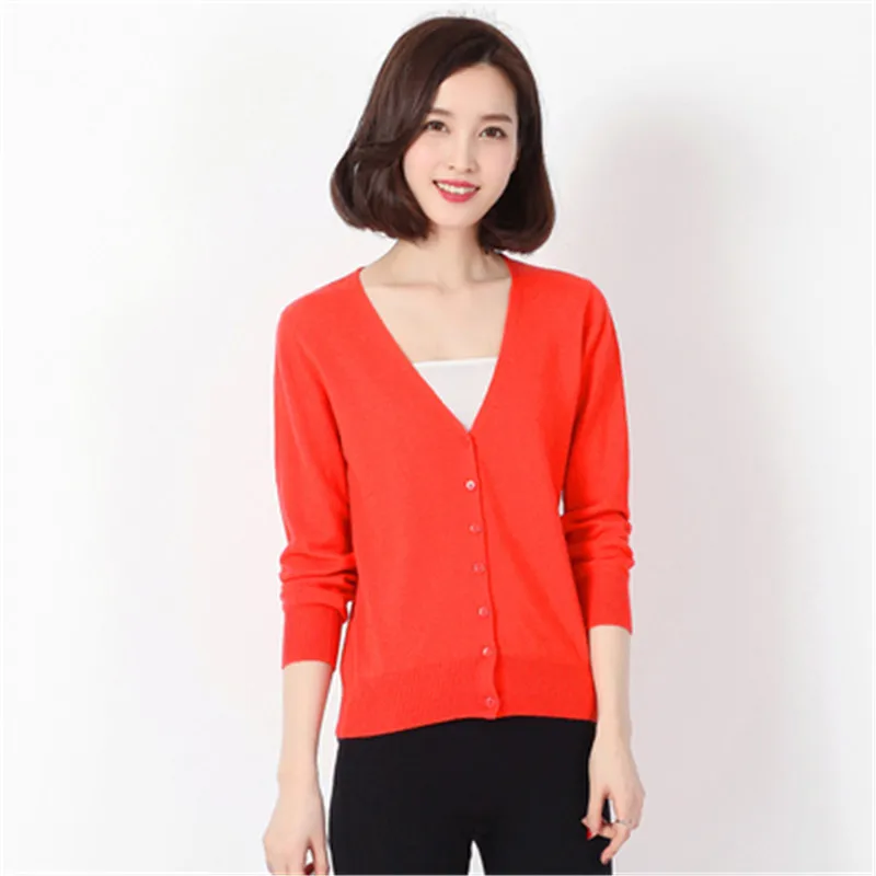 JECH 17 Solid Color Women Knitted Cardigans Coat Autumn Winter 2018 Casual V-Neck Long Sleeve Sweaters Coats Plus Size |