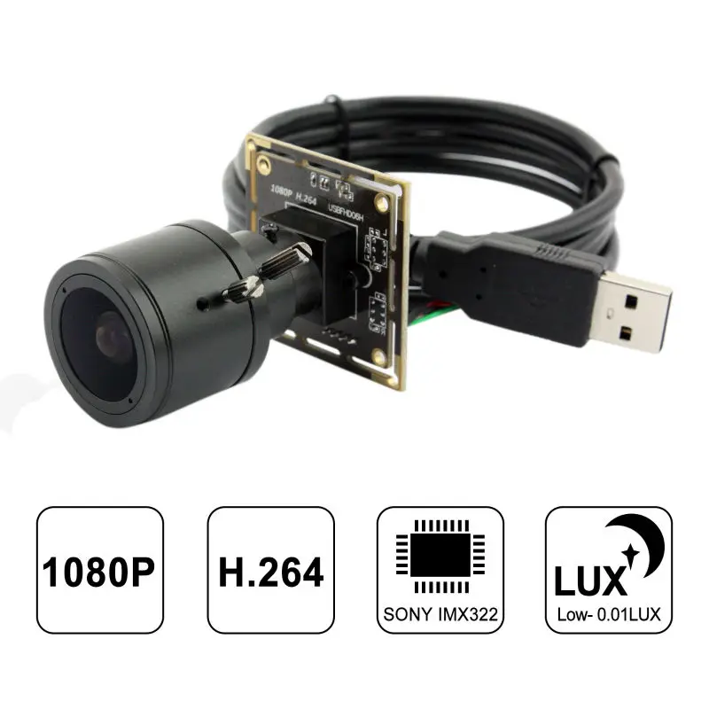 Камера видеонаблюдения ELP 1080P с низким освещением usb камера 2 8 12 мм варифокальный